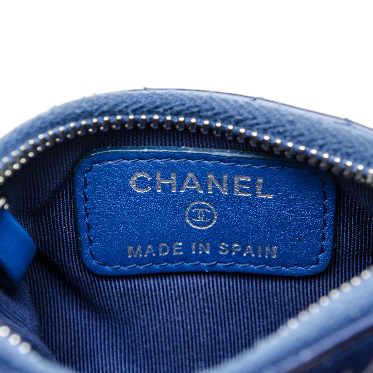 Chanel Patent Quilted Key Holder Case Blue 6 of 8