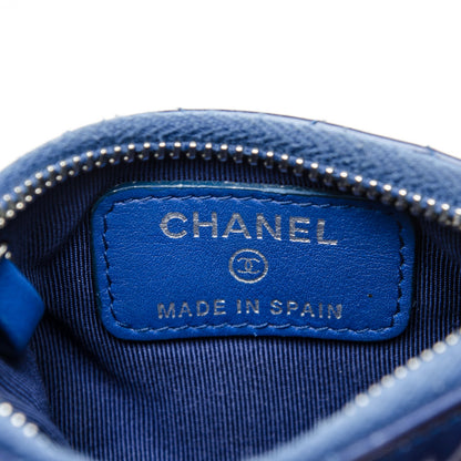 Chanel Patent Quilted Key Holder Case Blue 6 of 8