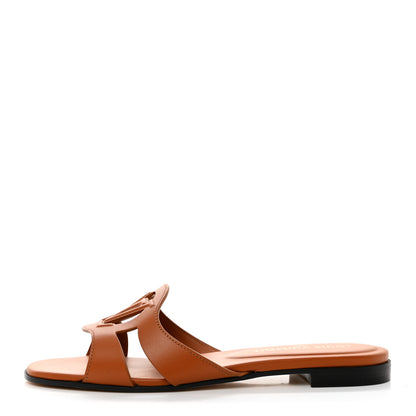 Louis Vuitton Calfskin LV Isola Flat Sandals 40 Tan 1 of 10