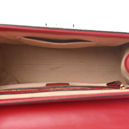 Gucci Guccissima Signature Small Padlock Top Handle Bag Hibiscus Red 5 of 12