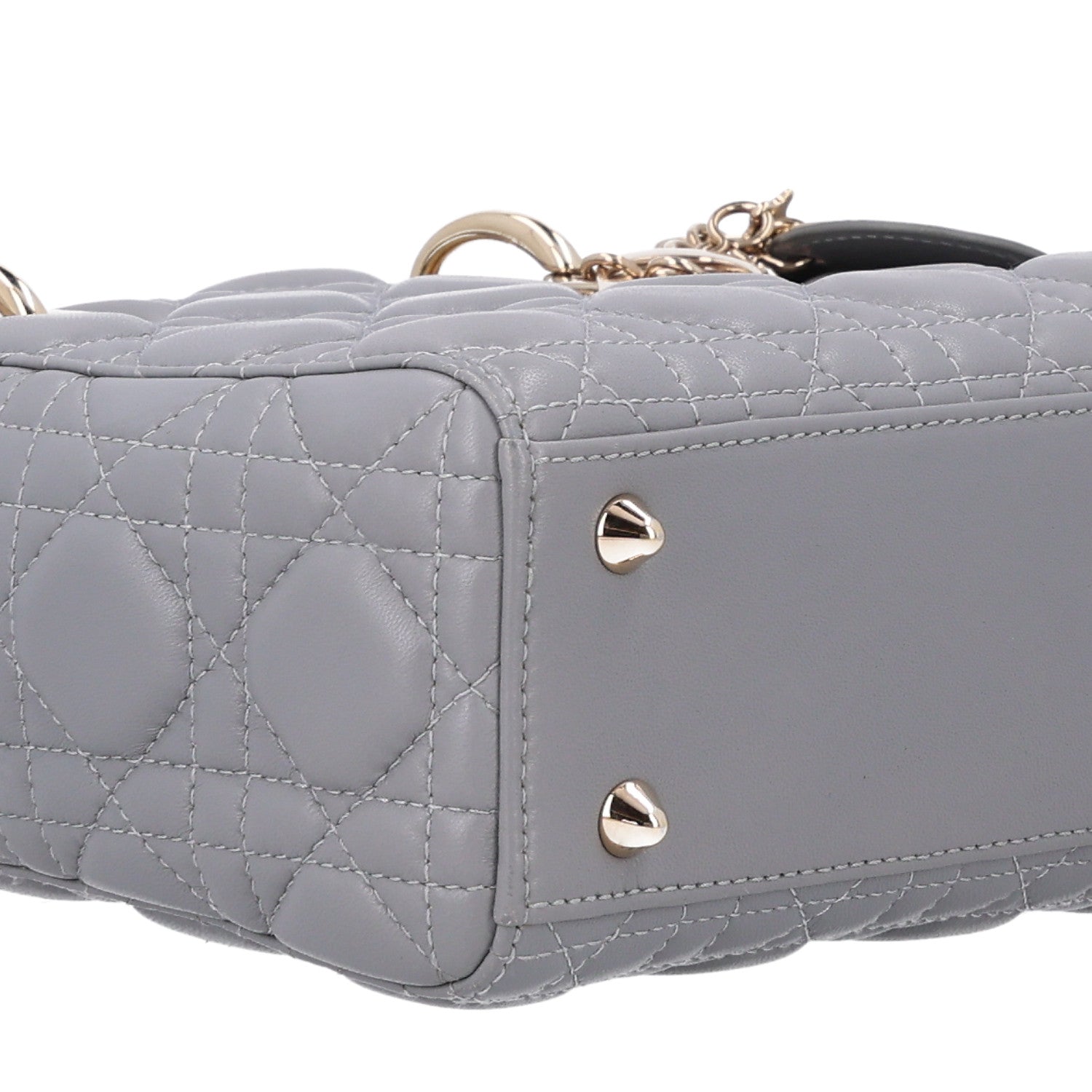 Christian Dior Lambskin Cannage Small My ABCDior Lady Dior Grey 9 of 10