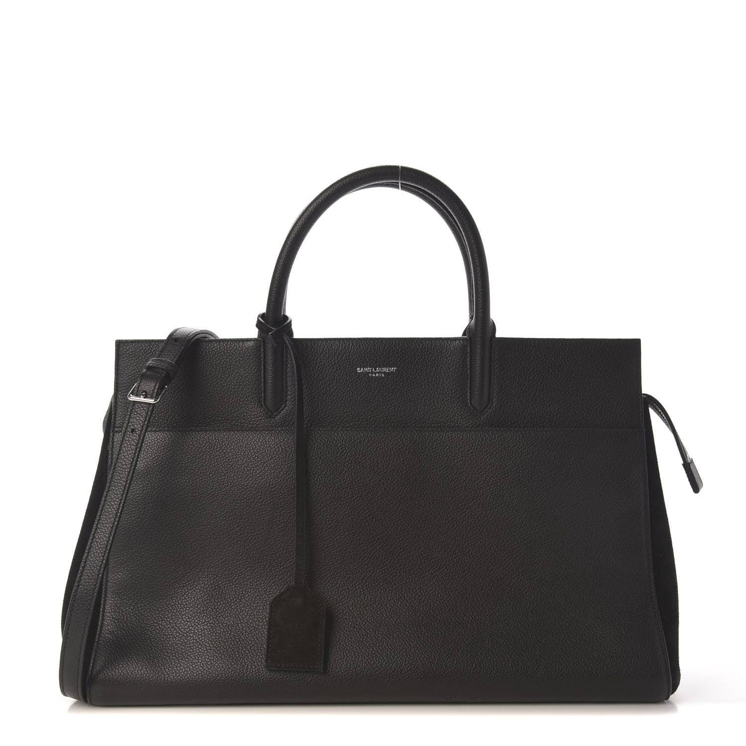 Saint Laurent Grained Calfskin Medium Rive Gauche Cabas Black 1 of 10