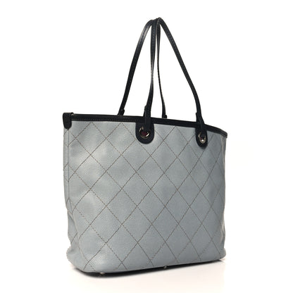 Chanel Grained Calfskin Shopping Fever Tote Grey Black 4 of 15