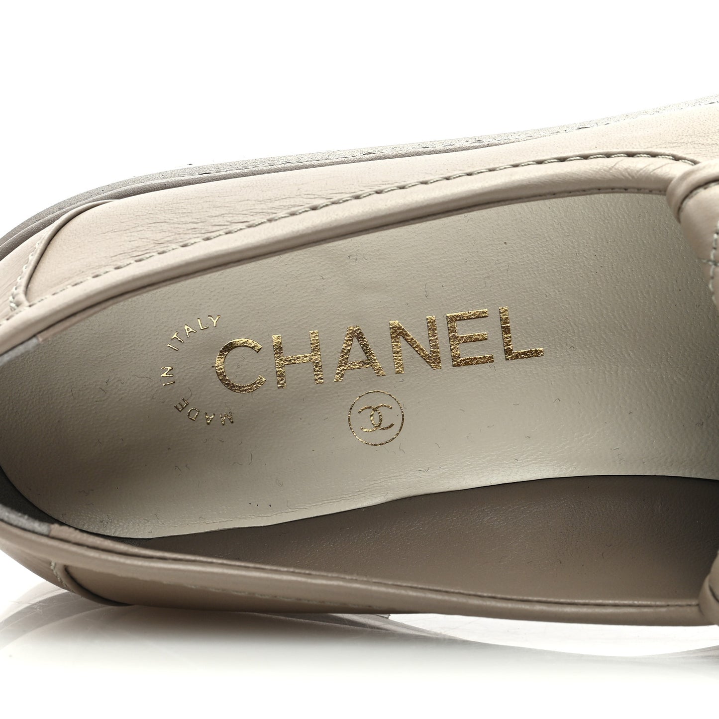 Lambskin Quilted CC Turnlock Loafers 39.5 Grey