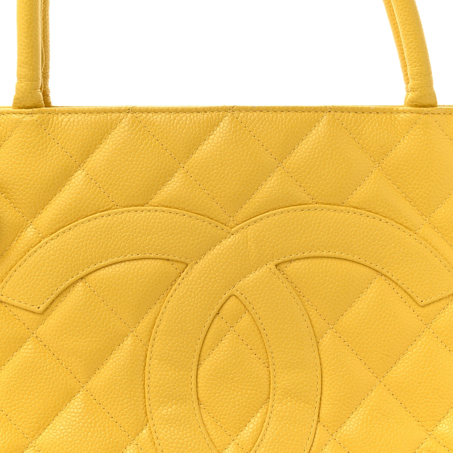 Chanel Caviar Quilted Medallion Tote Yellow 8 of 13