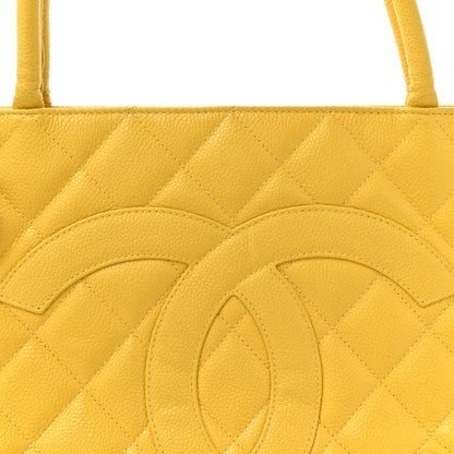 Chanel Caviar Quilted Medallion Tote Yellow 8 of 13