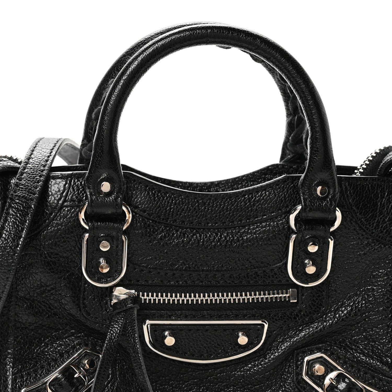 Balenciaga Chevre Silver Metallic Edge Hardware Nano City Black 8 of 11