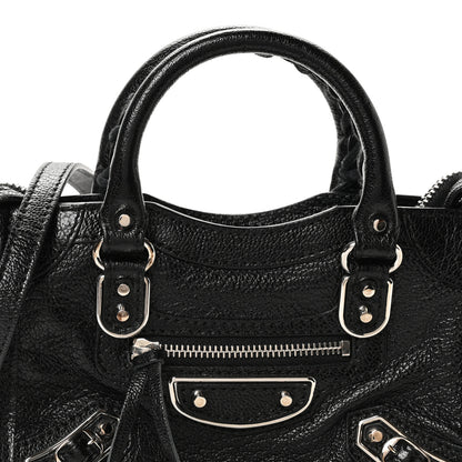 Balenciaga Chevre Silver Metallic Edge Hardware Nano City Black 8 of 11