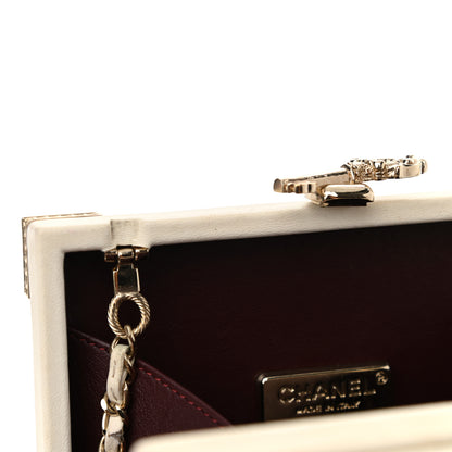 Chanel Lambskin Room Card Minaudiere Evening Bag White Gold 11 of 15