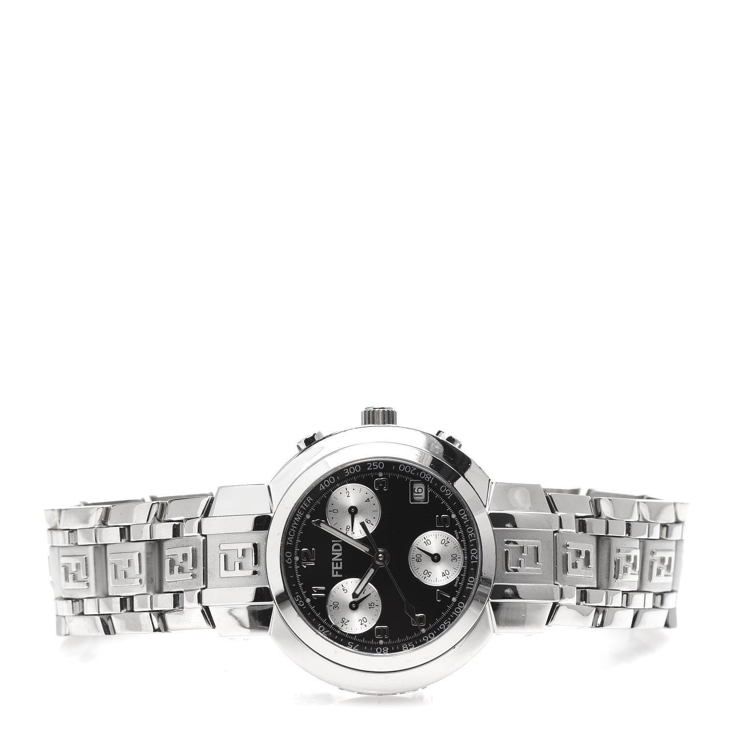 Fendi Stainless Steel 32mm Zucca Chronograph Quartz Watch Black 3 of 6