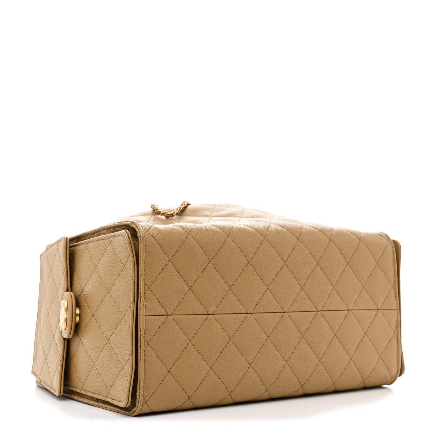 Caviar Quilted Medium Chanel 25 Handbag Dark Beige