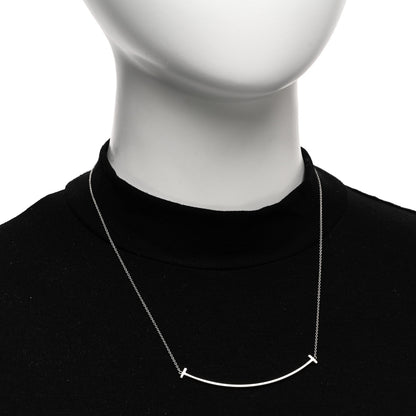 Tiffany Sterling Silver Large T Smile Pendant Necklace 2 of 5