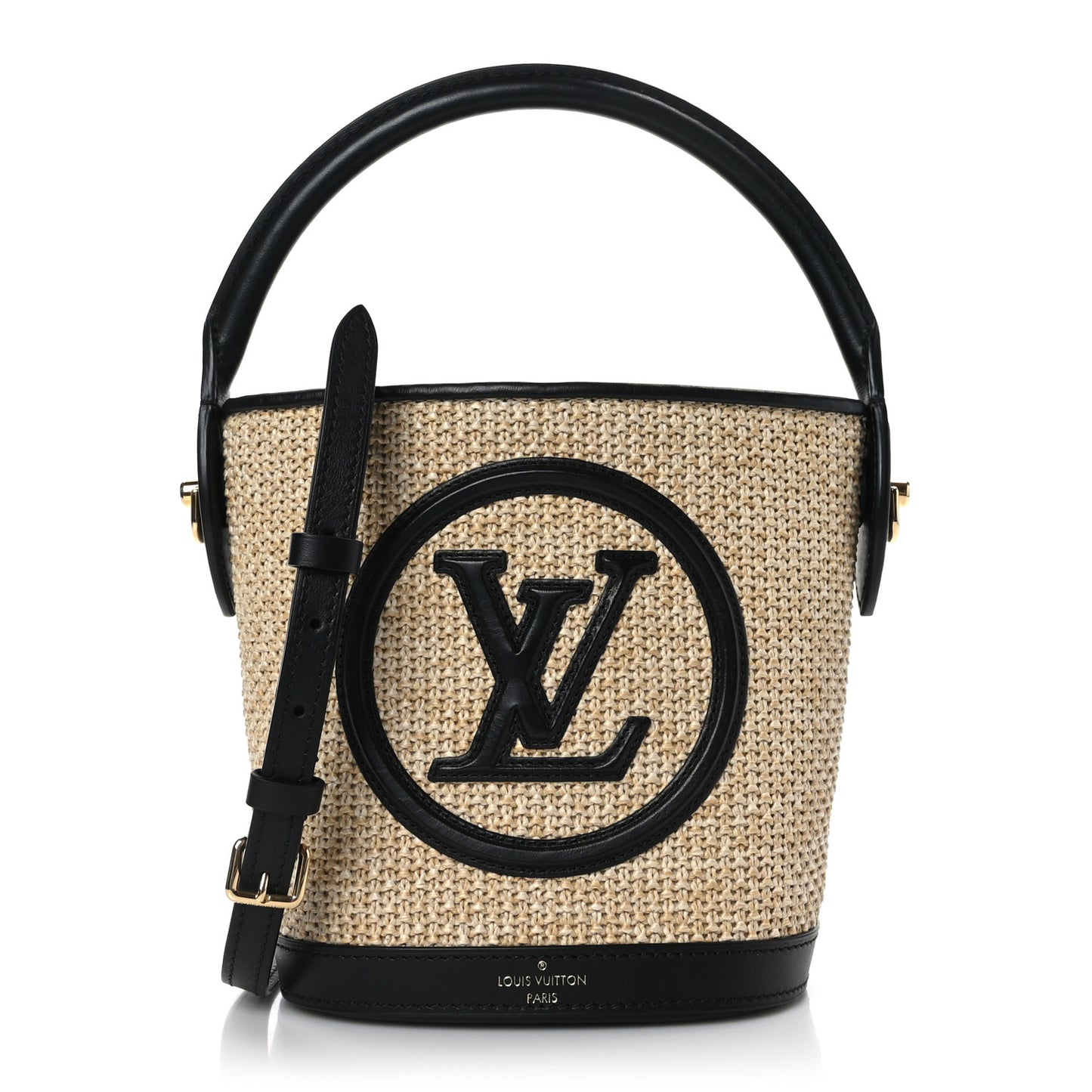 Raffia Petit Bucket Black