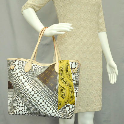 Louis Vuitton Monogram Kusama Waves Neverfull MM White 2 of 10