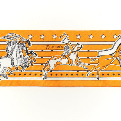Hermes Silk Pani La Shar Pawnee Twilly Orange Mastic Brun 4 of 4