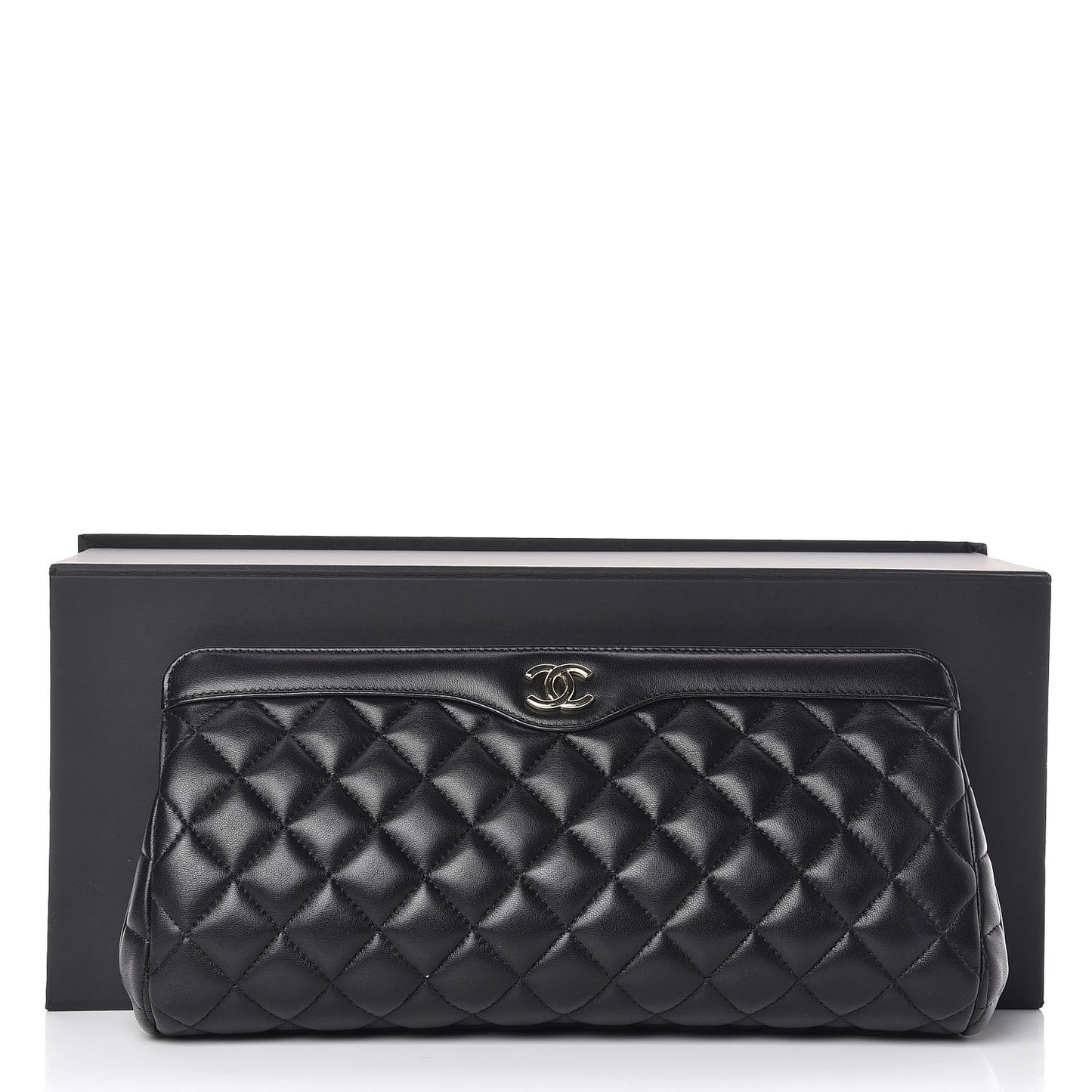 Lambskin Quilted Clutch Black