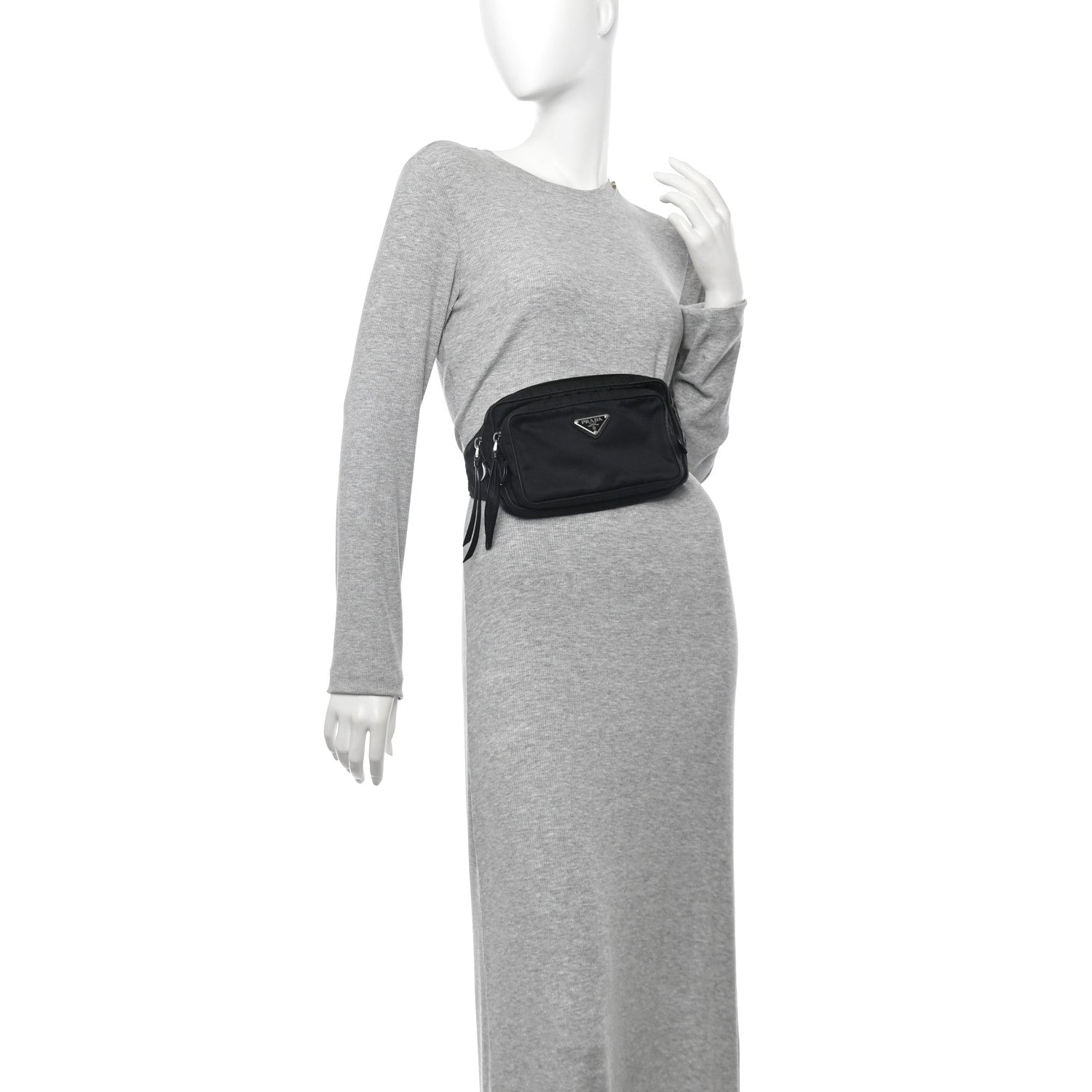 Prada Tessuto Nylon Belt Bag Black 2 of 10