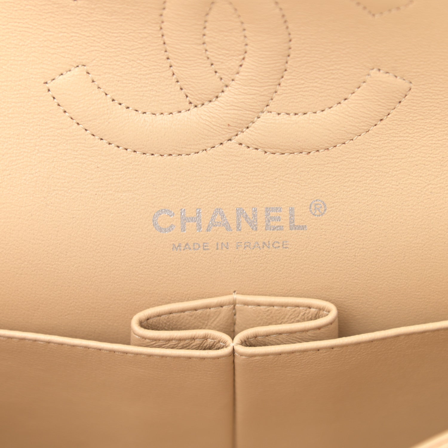 Chanel Caviar Quilted Medium Double Flap Light Beige 7 of 14