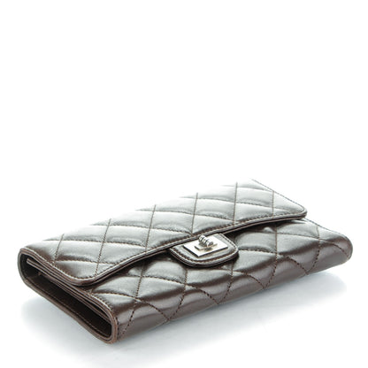 Chanel Lambskin Quilted Reissue Long Flap Wallet Dark Brown 4 of 8