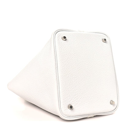 Hermes Taurillon Clemence Picotin Lock 22 MM White 4 of 10