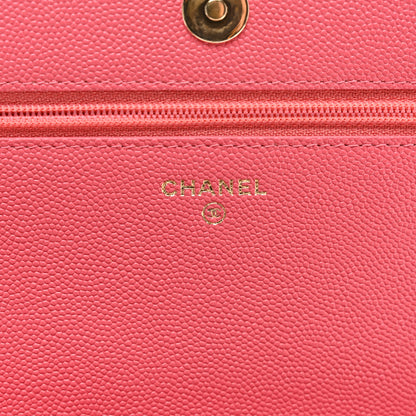 Chanel Caviar Quilted Vintage Mademoiselle Wallet On Chain WOC Dark Pink 7 of 12