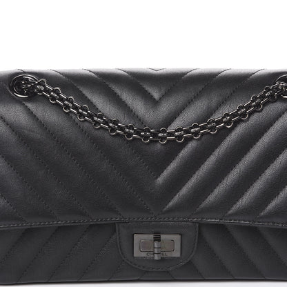 Chanel Sheepskin Chevron Quilted 2.55 Reissue 225 Double Flap So Black 11 of 11