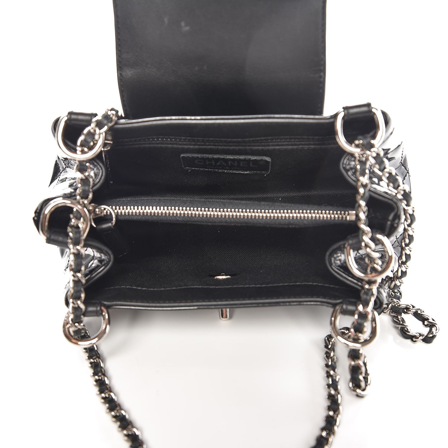 Chanel Patent Quilted Coco Shine Small Accordion Flap Black 5 of 10