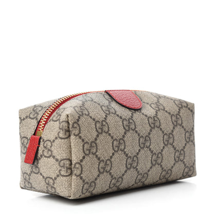 Gucci Soft GG Supreme Monogram Calfskin Small Ophidia Cosmetic Case Beige Ebony Hibiscus Red 3 of 7