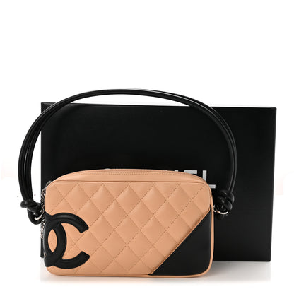 Chanel Calfskin Quilted Cambon Pochette Beige Black 11 of 11