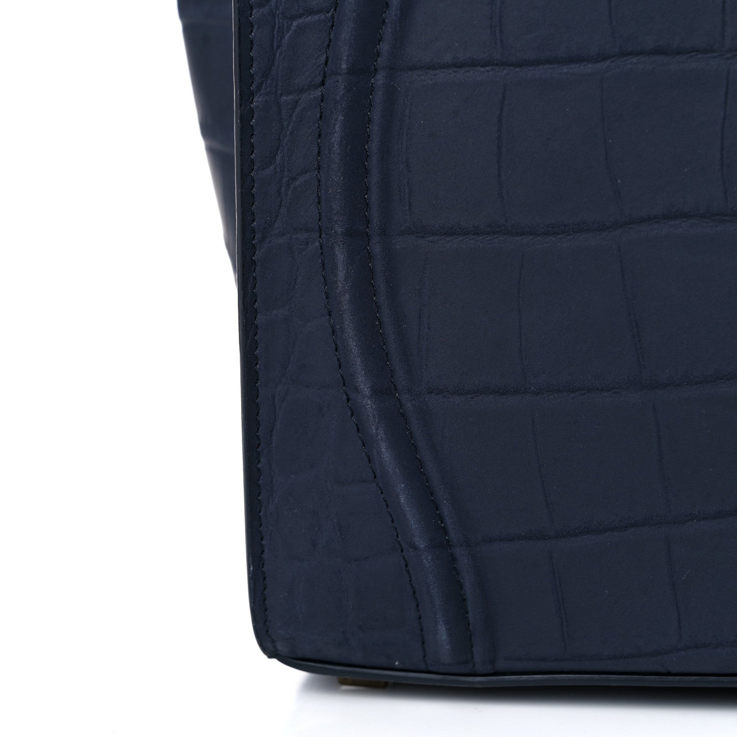 Celine Crocodile Embossed Calfskin Medium Phantom Luggage Navy Blue 18 of 24