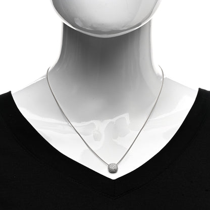 David Yurman 18K White Gold Diamond Pave Cushion Pendant Necklace 2 of 4