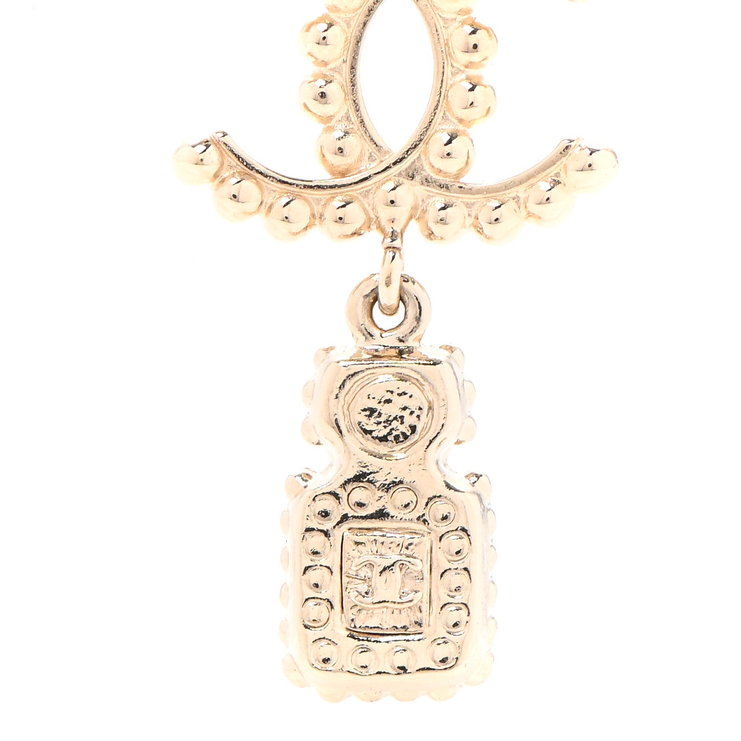 Chanel Crystal Pearl CC Necklace Pearly White Gold 6 of 6