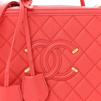 Chanel Caviar Quilted Medium CC Filigree Vanity Case Pink 8 of 10