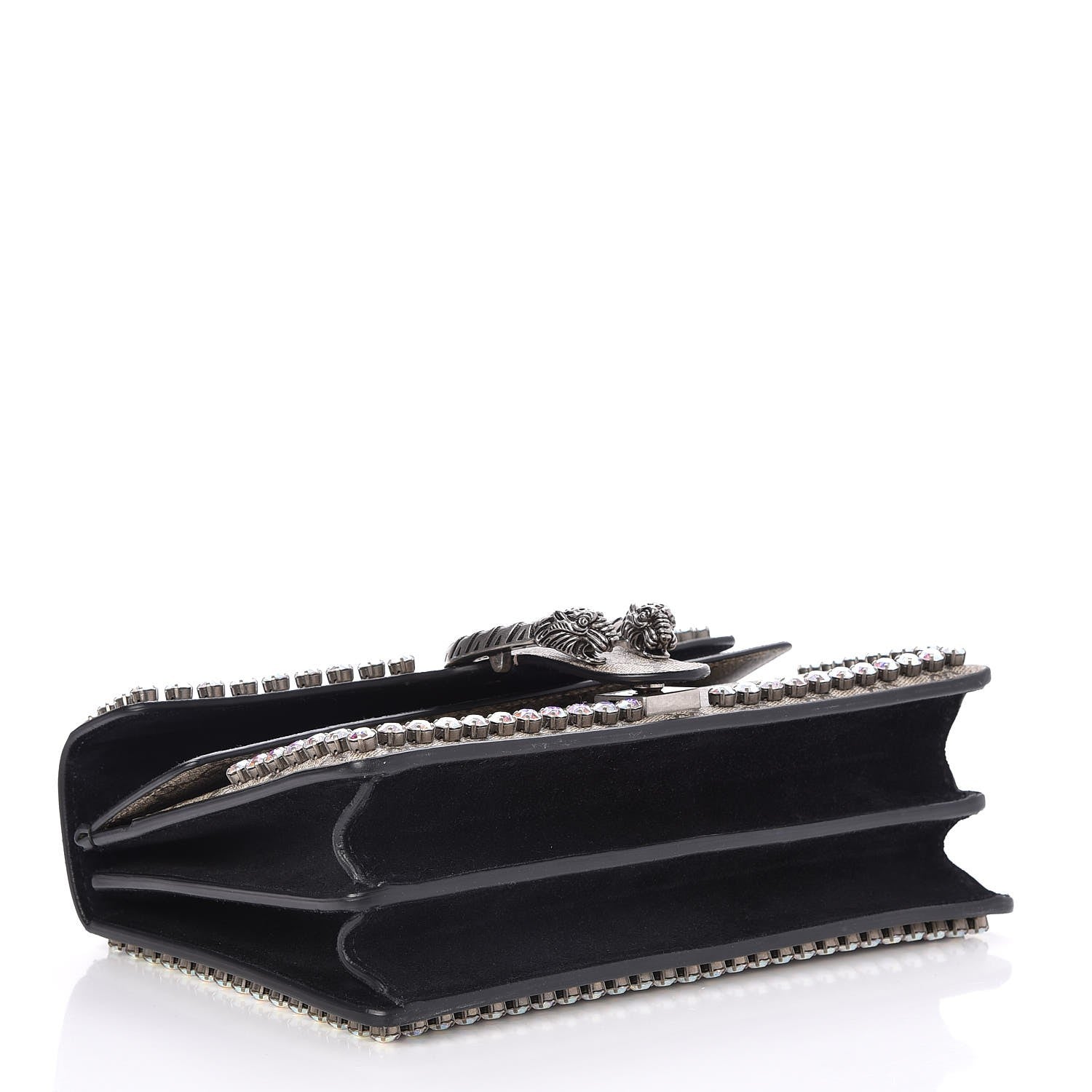 Gucci GG Supreme Monogram Crystal Small Dionysus Shoulder Bag Black 5 of 9