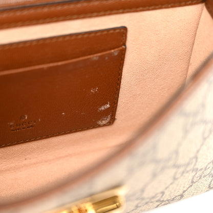 Gucci GG Supreme Monogram Calfskin Mini Padlock Top Handle Shoulder Bag Beige Black Cuir 10 of 13