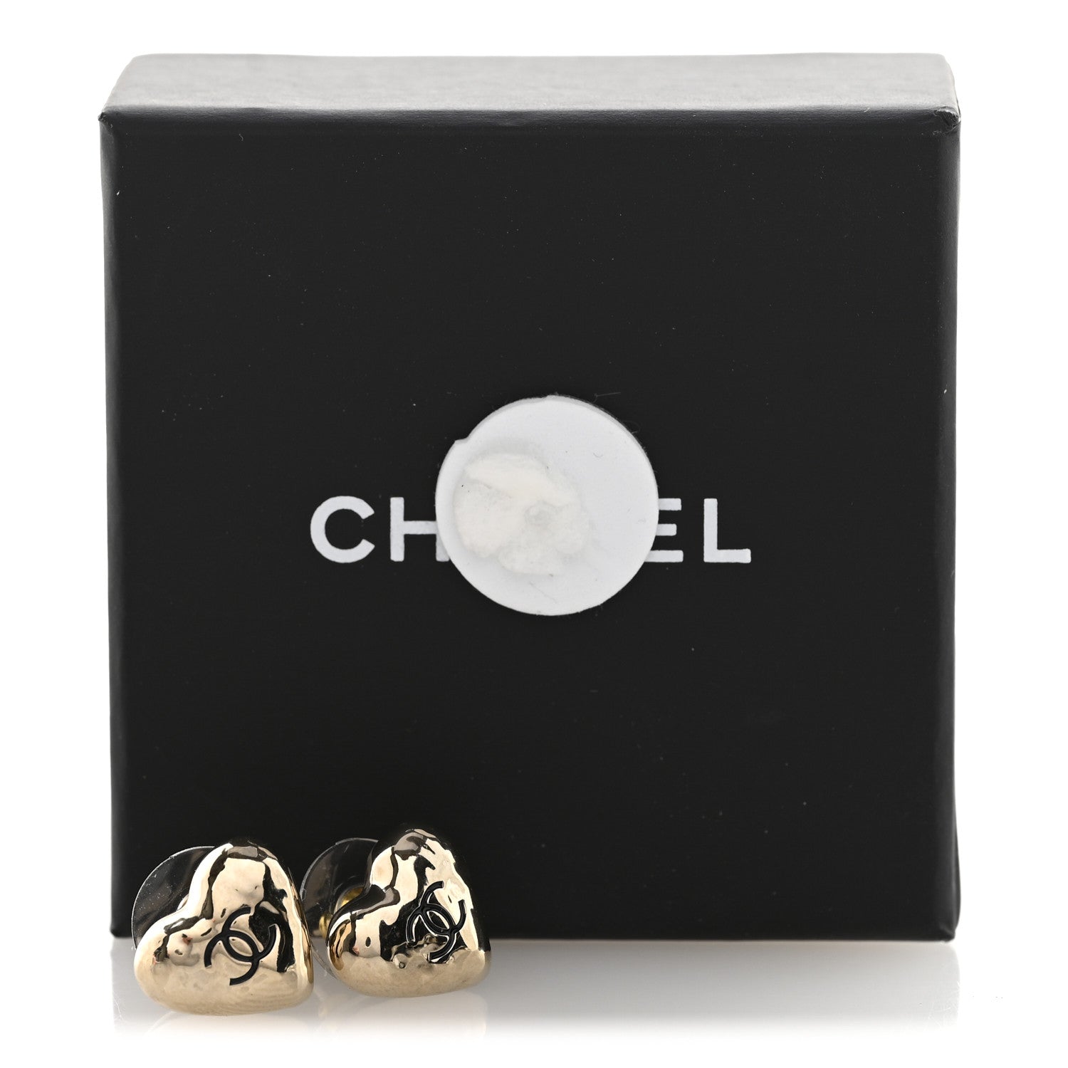 Chanel CC Heart Earrings Gold 5 of 5
