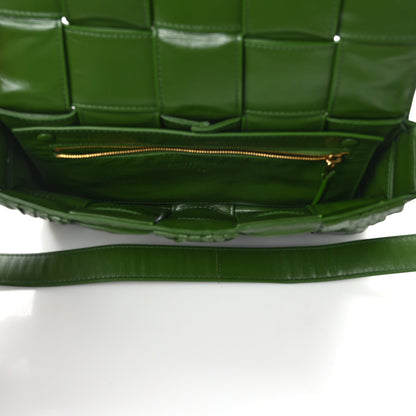 Bottega Veneta Calfskin Intreccio Plisse Cassette Crossbody Bag Avocado 5 of 13