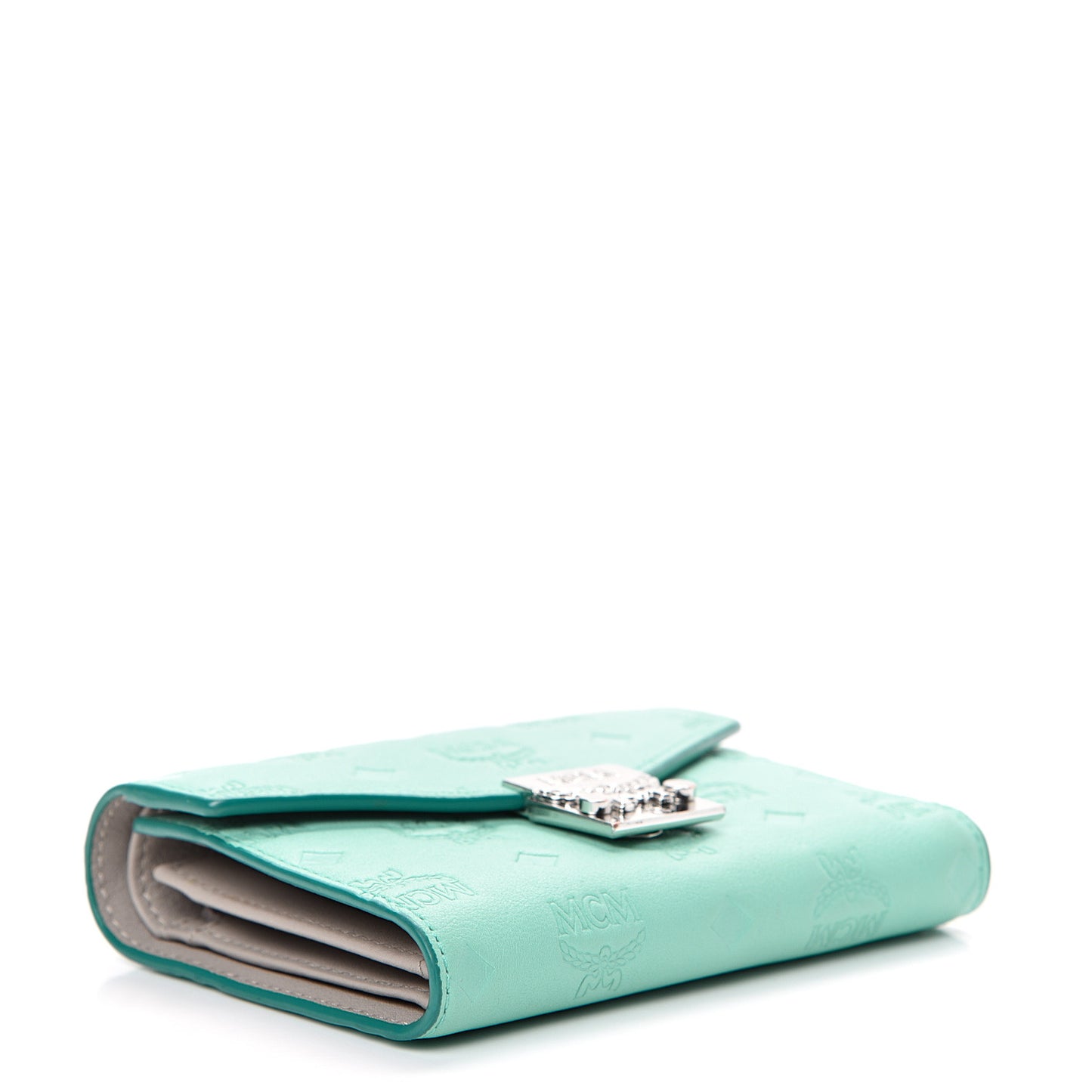 Calfskin Ottomar Monogram Tri-Fold Wallet Green