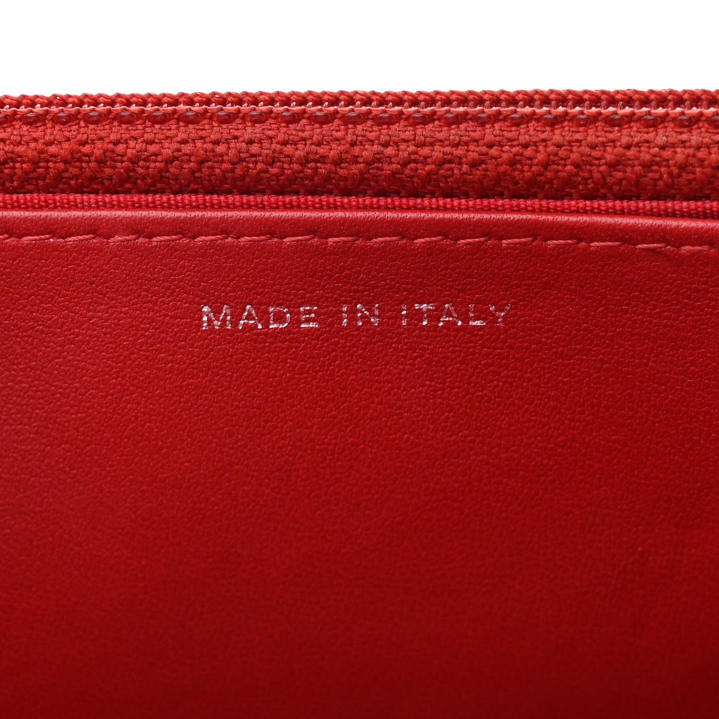 Lambskin Quilted CC Crossing Wallet On Chain WOC Red