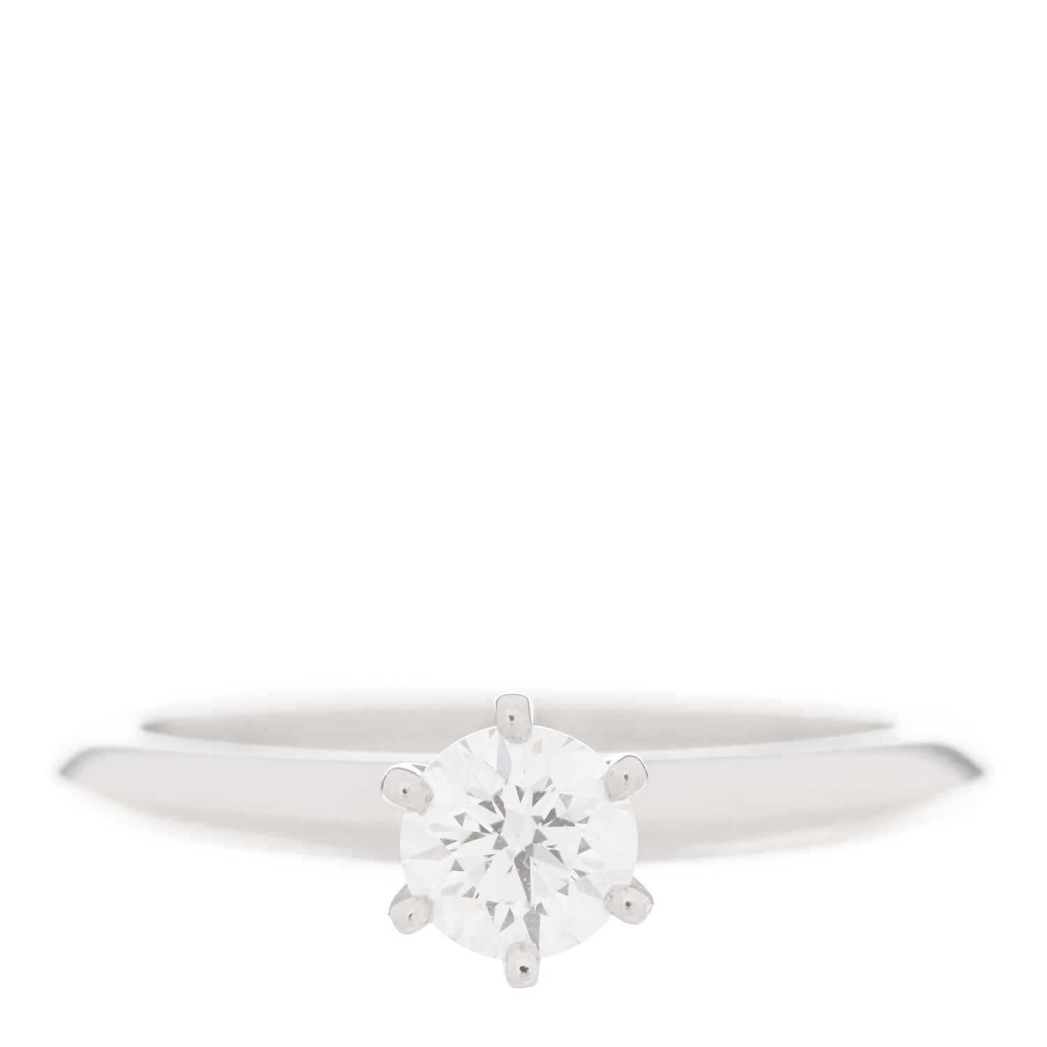 Tiffany Platinum Diamond .37ct Solitaire Engagement Ring 49 5 1 of 6