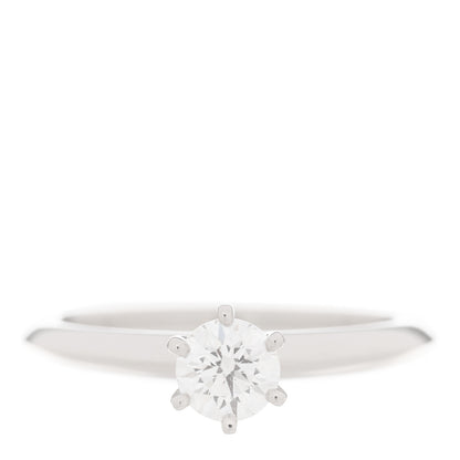 Tiffany Platinum Diamond .37ct Solitaire Engagement Ring 49 5 1 of 6