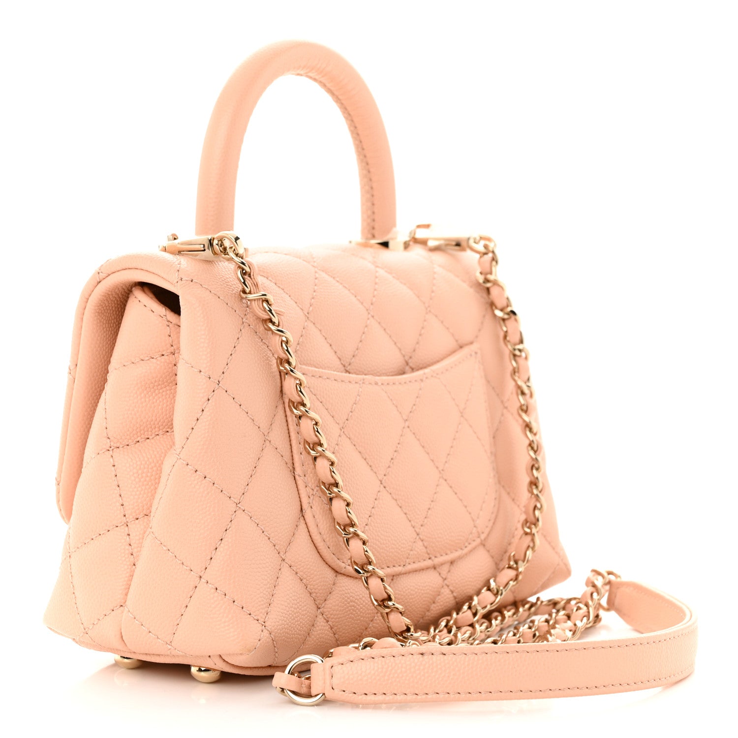 Chanel Caviar Quilted Extra Mini Coco Handle Flap Light Pink 3 of 11