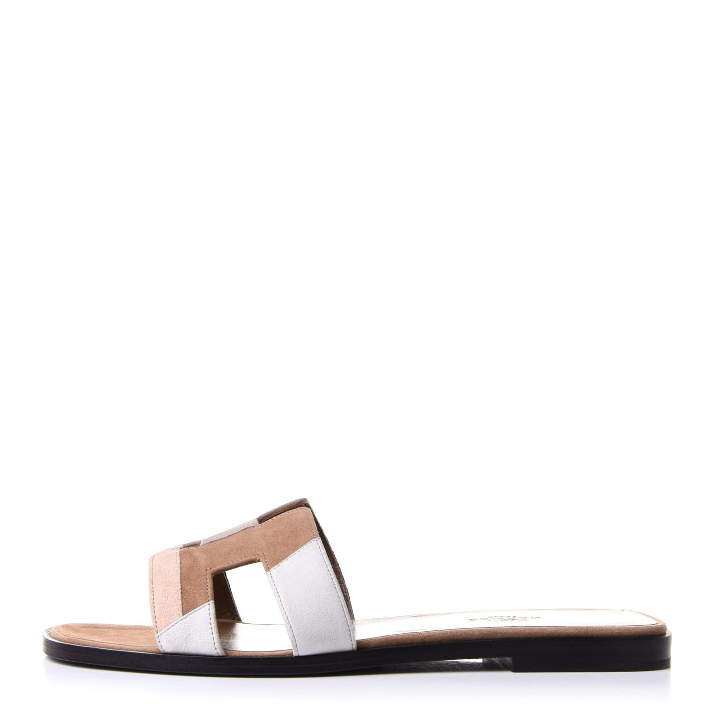 Velvet Goatskin Patchwork Oran Sandals 38.5 Multicolor Beige