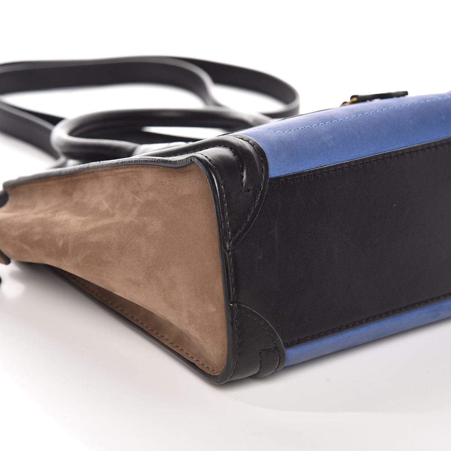 Nubuck Smooth Calfskin Nano Tri-Color Luggage Royal Blue