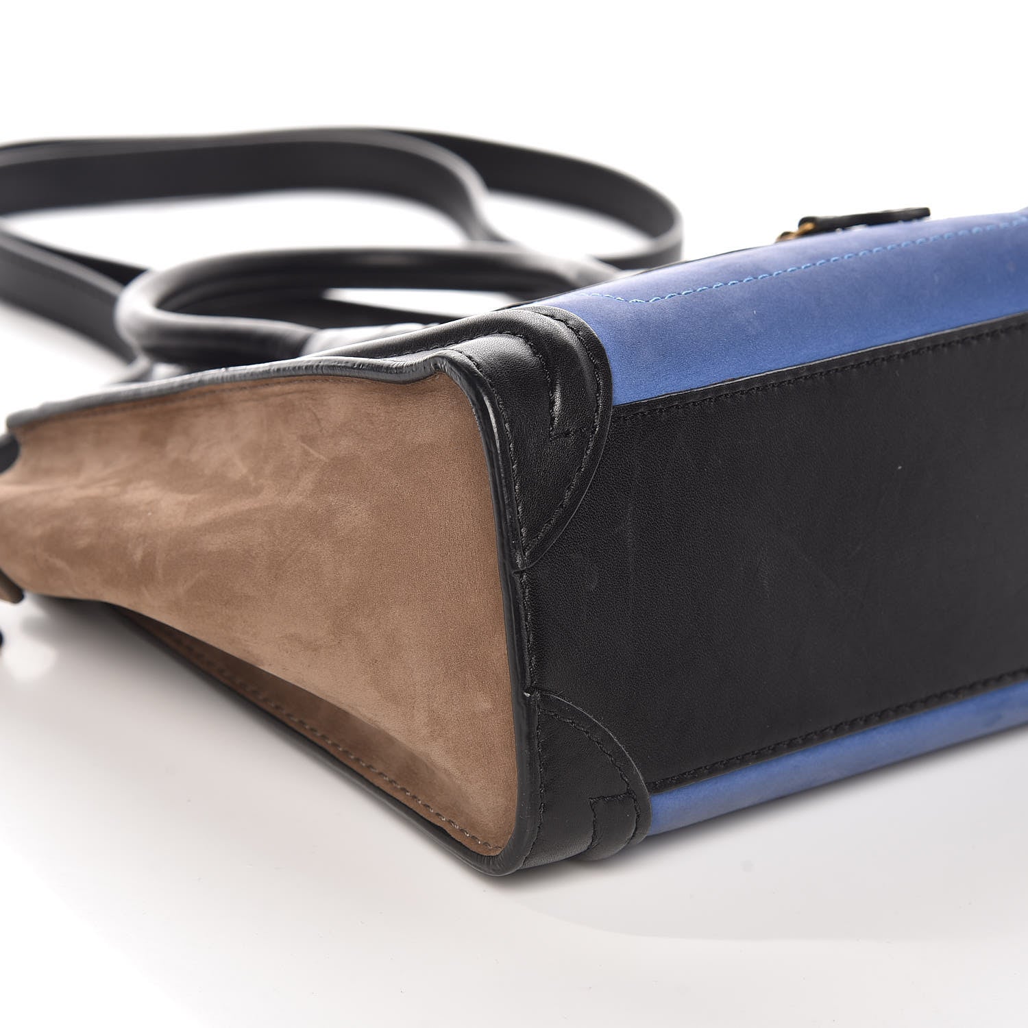 Celine Nubuck Smooth Calfskin Nano Tri-Color Luggage Royal Blue 5 of 9