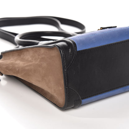 Celine Nubuck Smooth Calfskin Nano Tri-Color Luggage Royal Blue 5 of 9
