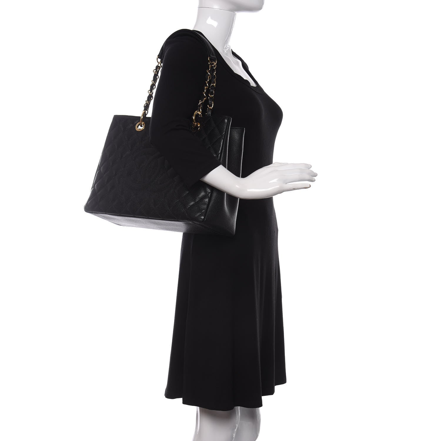 Chanel Caviar Quilted Grand Shopping Tote GST Black 2 of 10