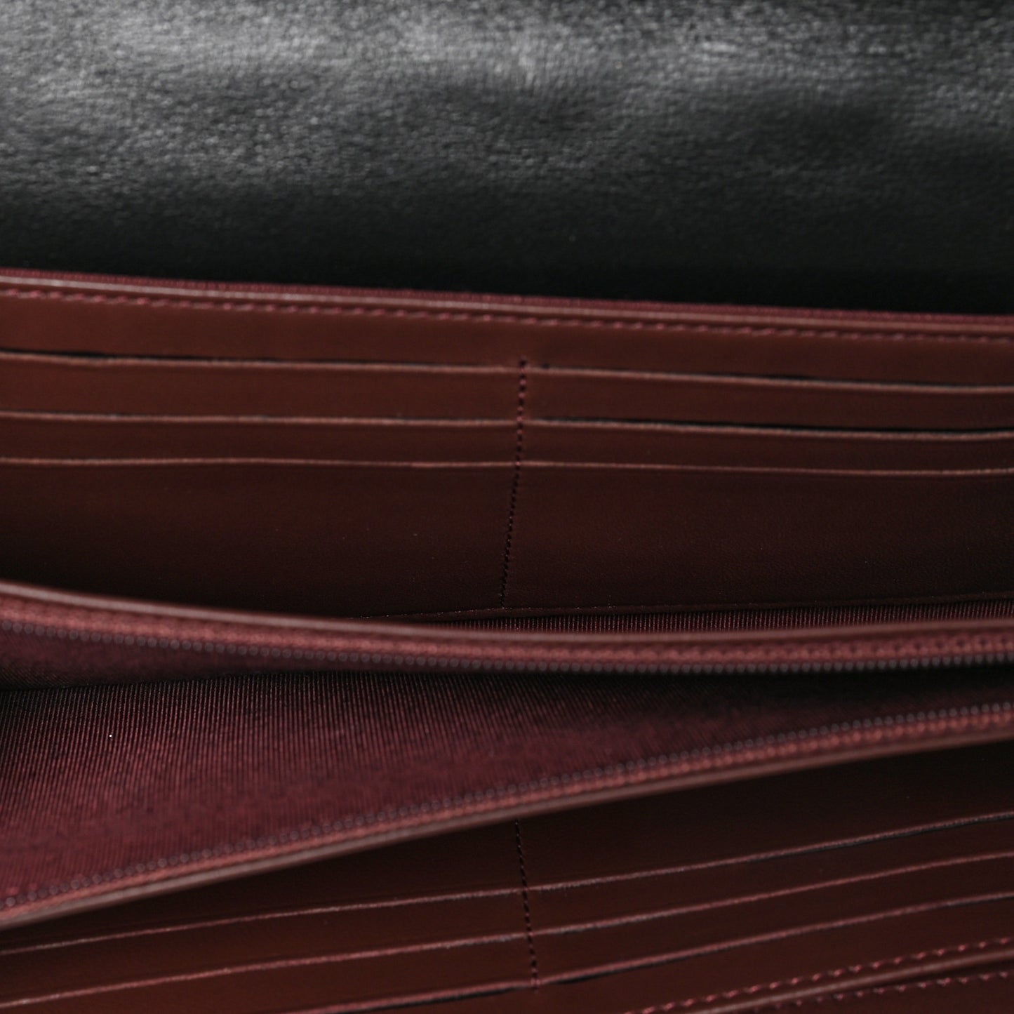 Lambskin Quilted Large Gusset Flap Wallet Black