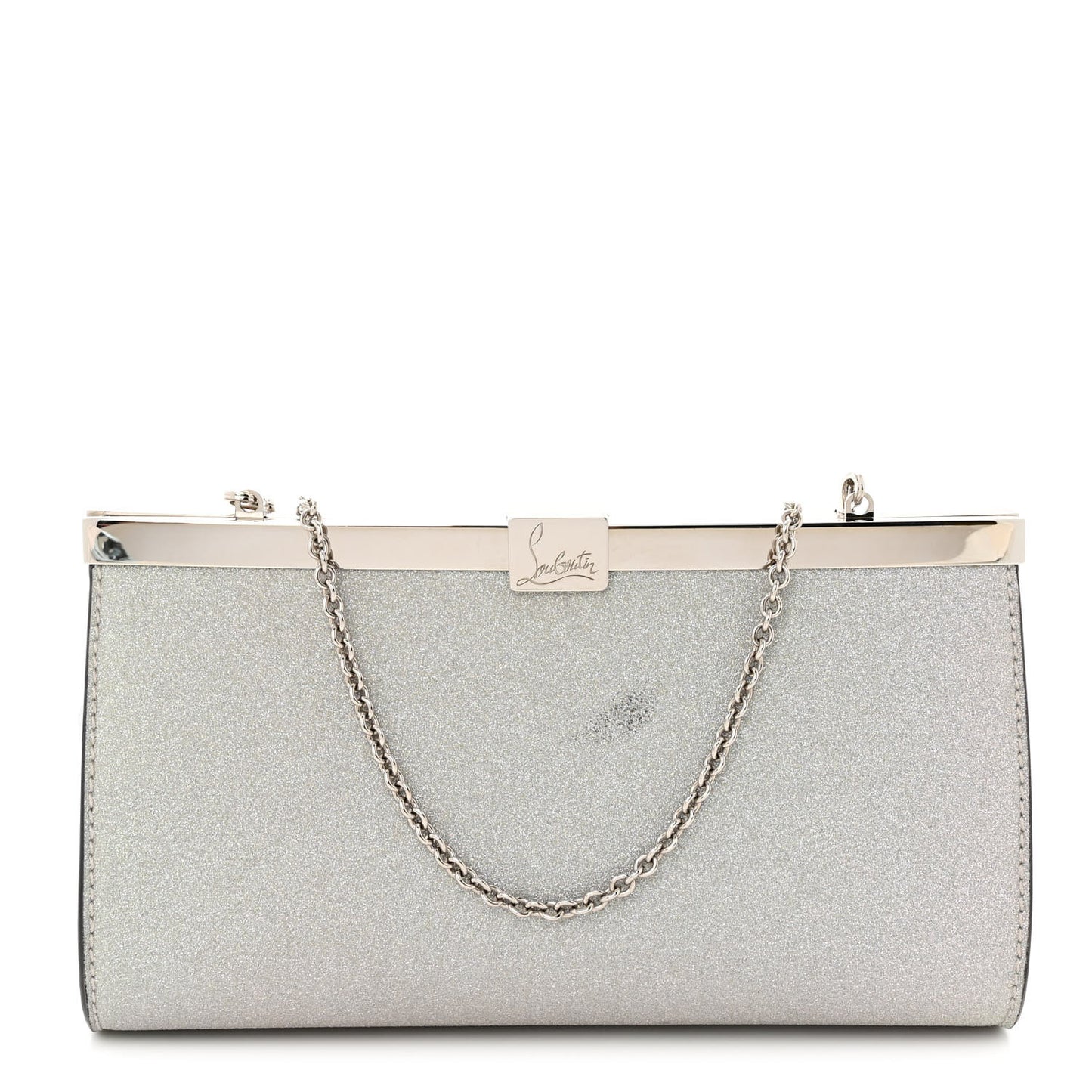 Glitter Palmette Clutch Silver