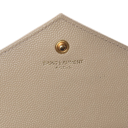 Saint Laurent Grain De Poudre Matelasse Chevron Monogram Chain Wallet Nude Powder 6 of 11